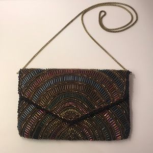 La Regale Ltd. Multicolored Beaded Clutch